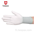 Gants de protection de la main en gros de HESPAX 13G Polyester PU